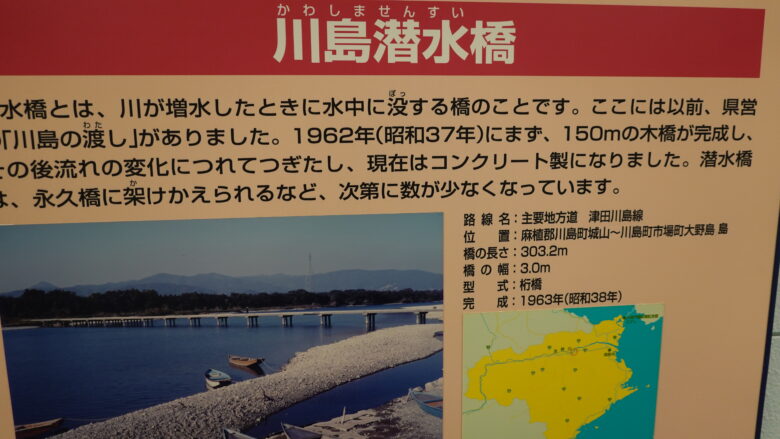 川島潜水橋の説明