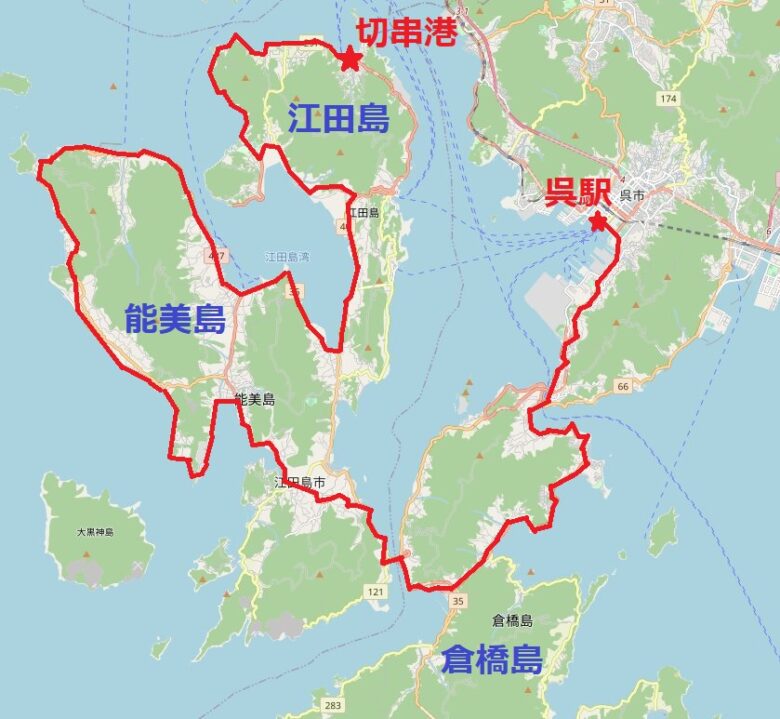 かきしま海道のマップ