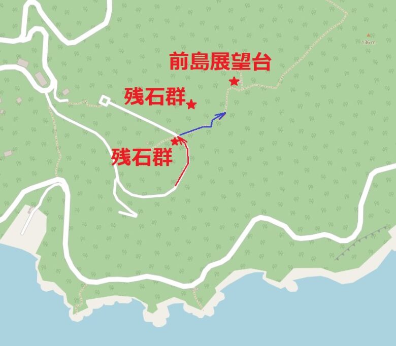 前島の遊歩道地図