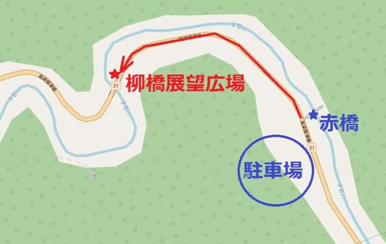 柳橋展望広場のマップ