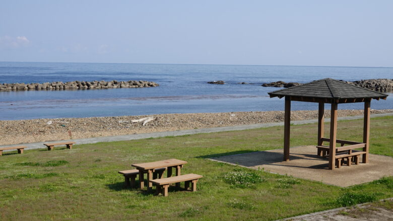 日本海が見える休憩ポイント