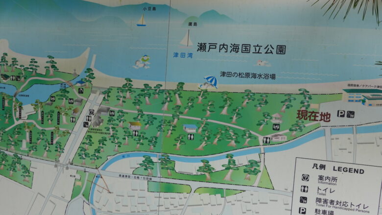 津田の松原の案内図