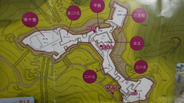 竹田城跡の全体図
