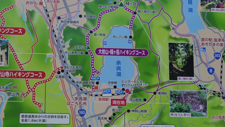 余呉湖の地図