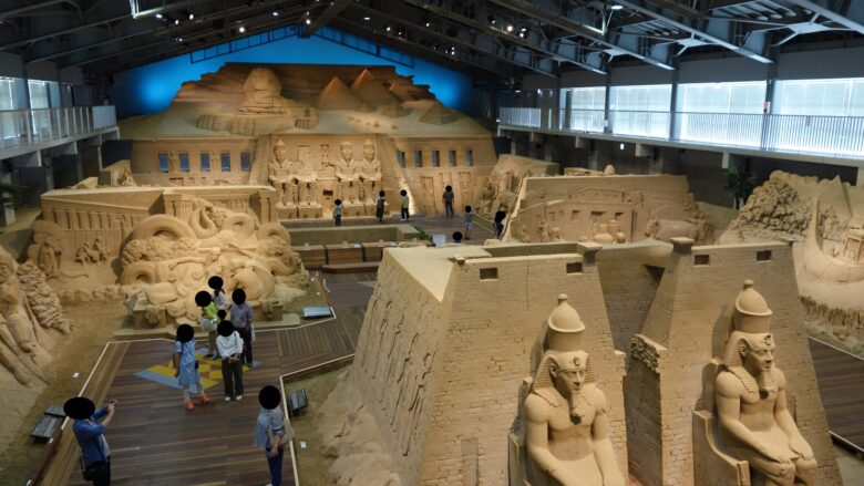 世界旅行・エジプト編で展示された砂像