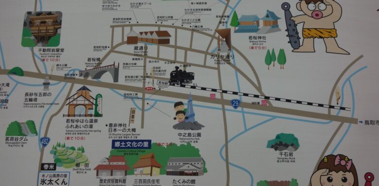 若桜町の市街地のマップ