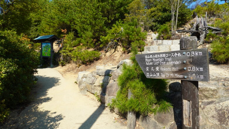 獅子岩駅から頂上へ向かう山道の入口