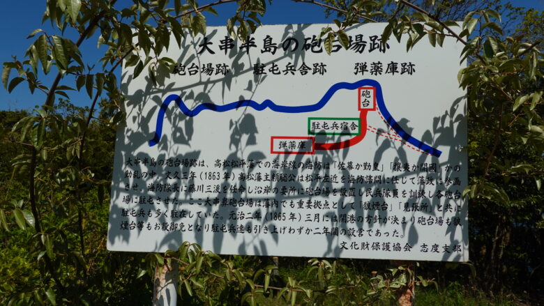 砲台跡の説明板