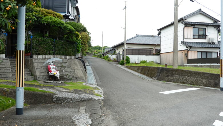 案山子を見つけた通り道