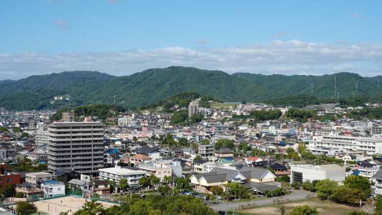 福山城の天守最上階からの眺望