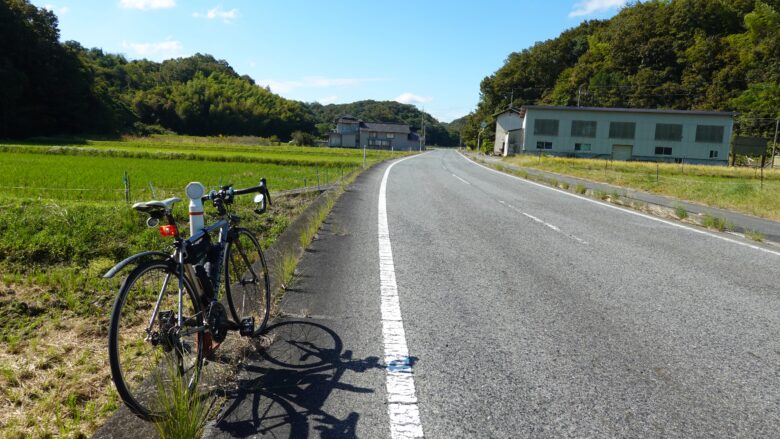 のどかな風景を眺めながら自転車で走る