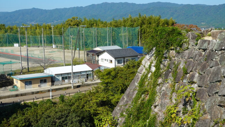 県立上野高校の第2グラウンドが見える