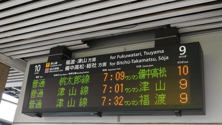 電車の運行掲示板