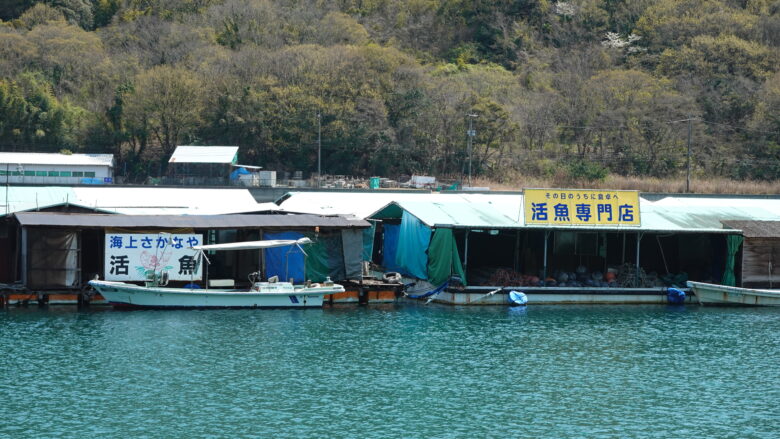 海に浮かぶ水産商店が面白い	