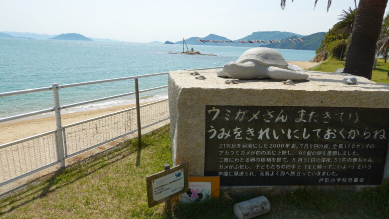 ウミガメの産卵地のようだ