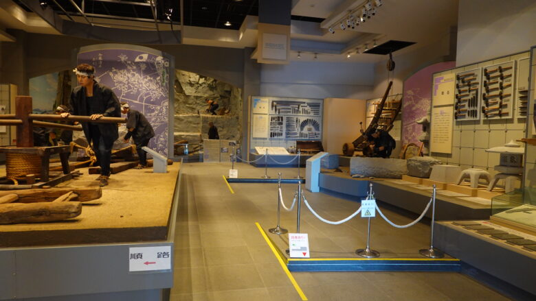 採石場を再現した展示室