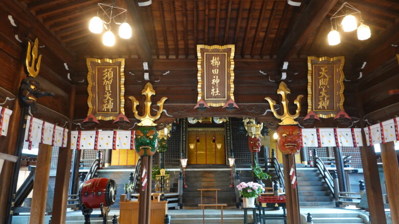 櫛田神社(拝殿)の様子