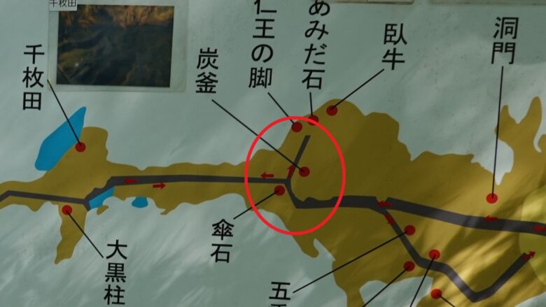 分岐する脇道が見逃しやすい