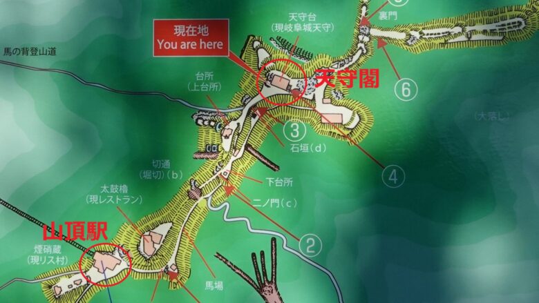 金華山山上のマップ