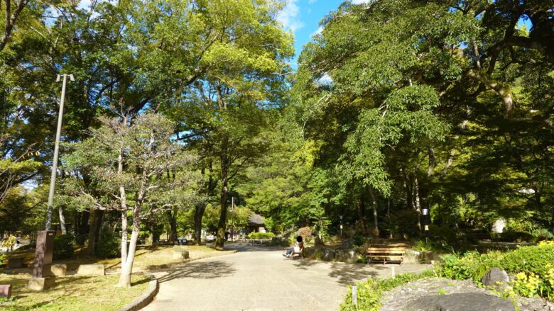 ベンチに座って昼寝したくなる