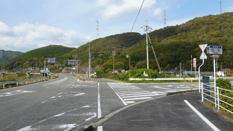 赤穂佐伯線へ入る分岐点