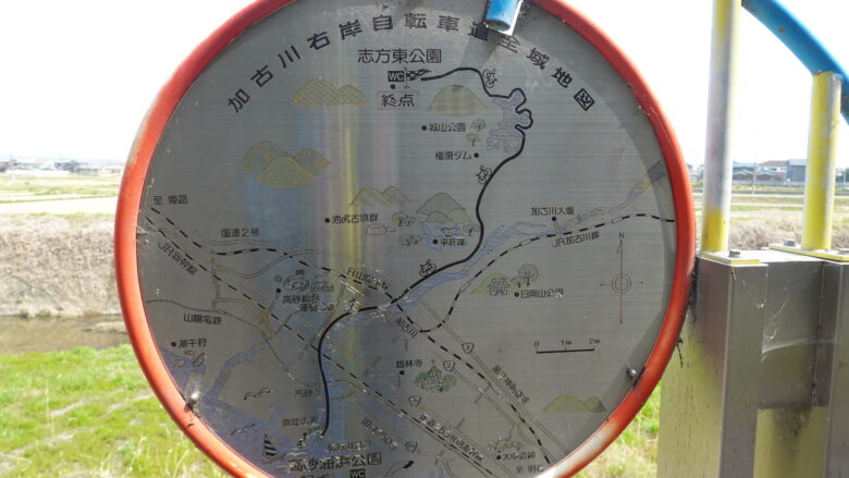 加古川右岸自転車道のコース（略図）
