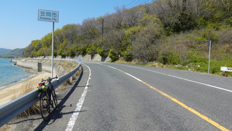 笠岡市へ入る