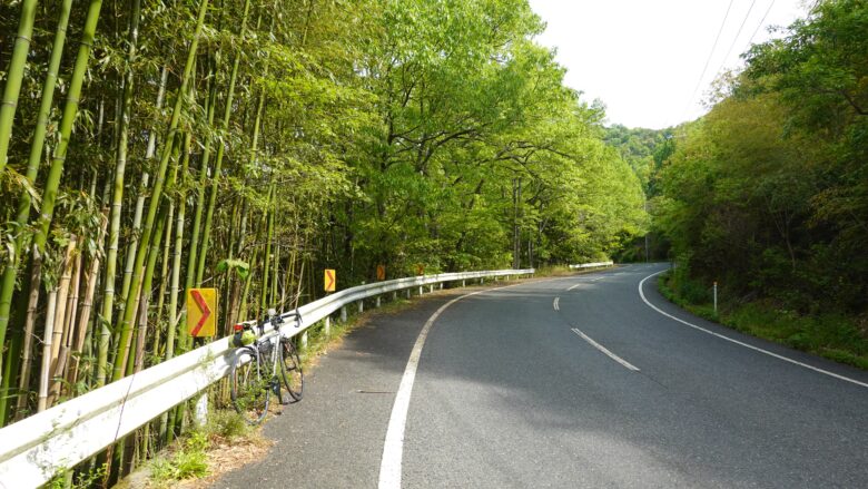 道はきれいなアスファルト、道幅も広く走りやすい