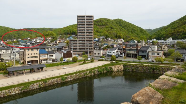 大島神社の連立鳥居が見える