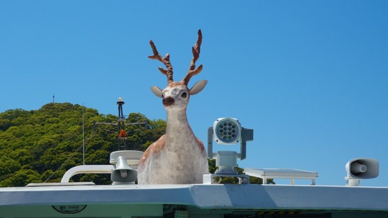 鹿のモニュメントはインパクトがあるよね