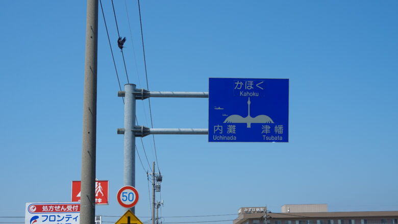 白鳥デザインの青看板だと!!!