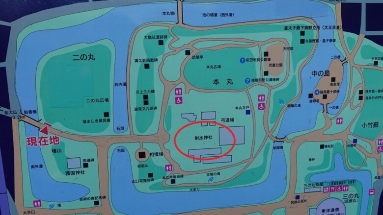 高岡古城公園内のマップ
